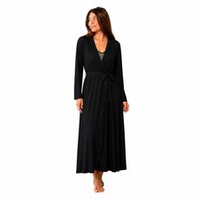 Load image into Gallery viewer, Beverly Bamboo Gown in black bamboo fabric