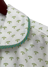Load image into Gallery viewer, Close-up of a fabric with green leaf pattern sleepshirt