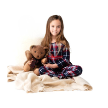 Load image into Gallery viewer, Girl in plaid pj's made from flannel
