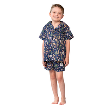 Load image into Gallery viewer, Boys summer pyjama set in Liberty Christmas print