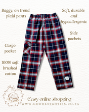 Load image into Gallery viewer, Features of flannel plaid pants for teens