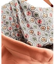 Load image into Gallery viewer, Kids onesie Hoodie in contrast liberty fabric
